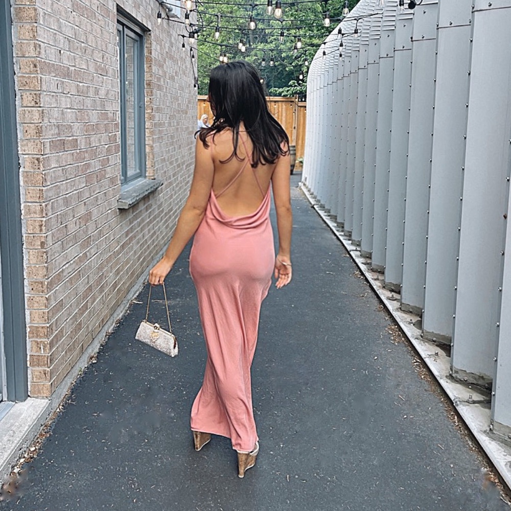Revolve Michael Costello Braxton Dress in Rose
